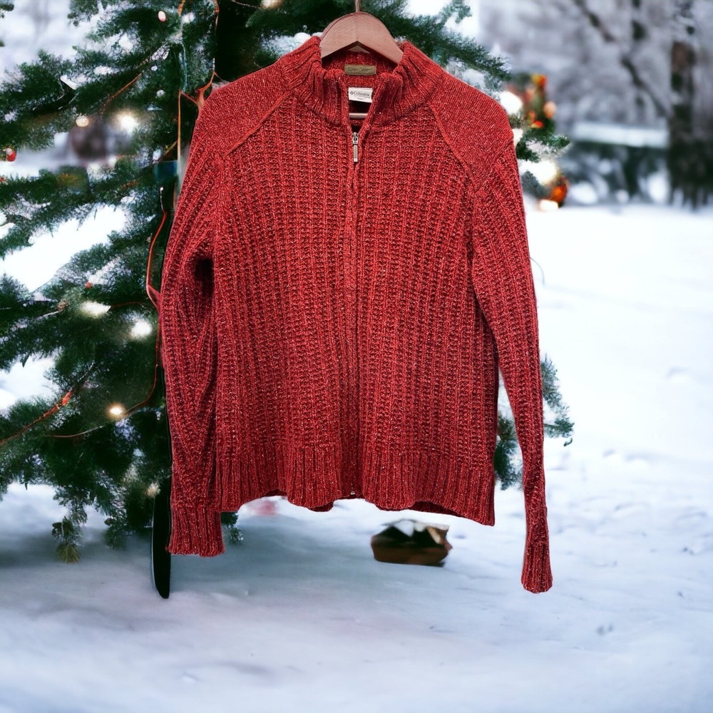 Columbia River Resort Women's Red XL Full Zip Sweater